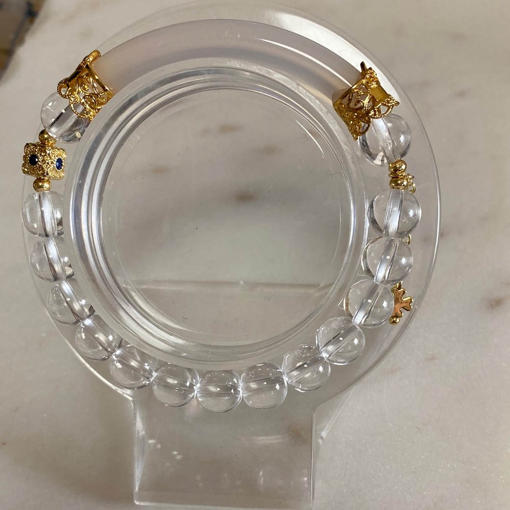 Clear Quartz & Honey Agate Bracelet